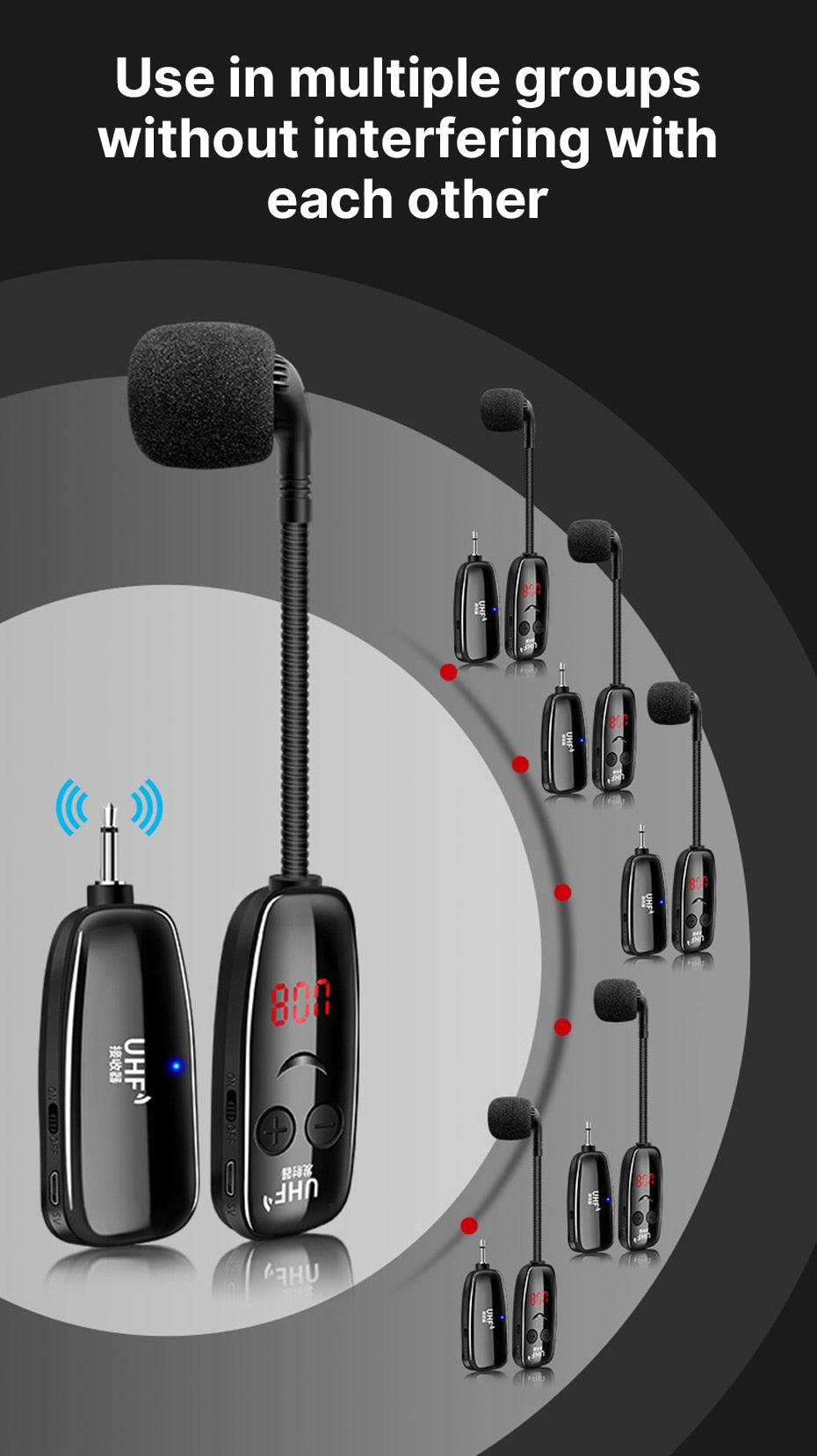 UHF מיקרופון לסקסופון עם קליפ מקלט azamra אזמרה הבית לכלי הנגינה שלך